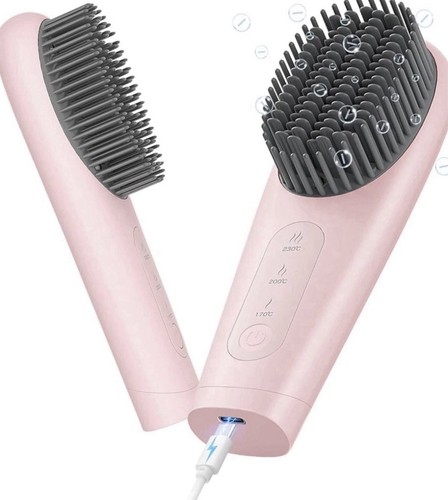 Cordless hot brush comb hair - brush,